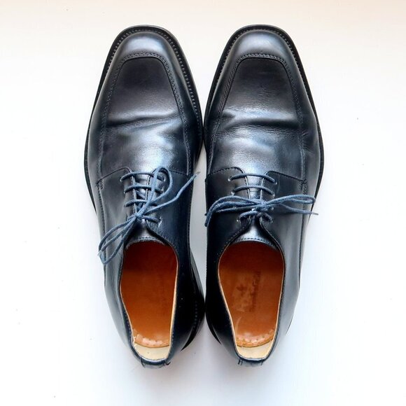 Brooksfiel Men's Italian Black Leather Lace-up Oxford Derby Formal Dress Shoes - Picture 4 of 15